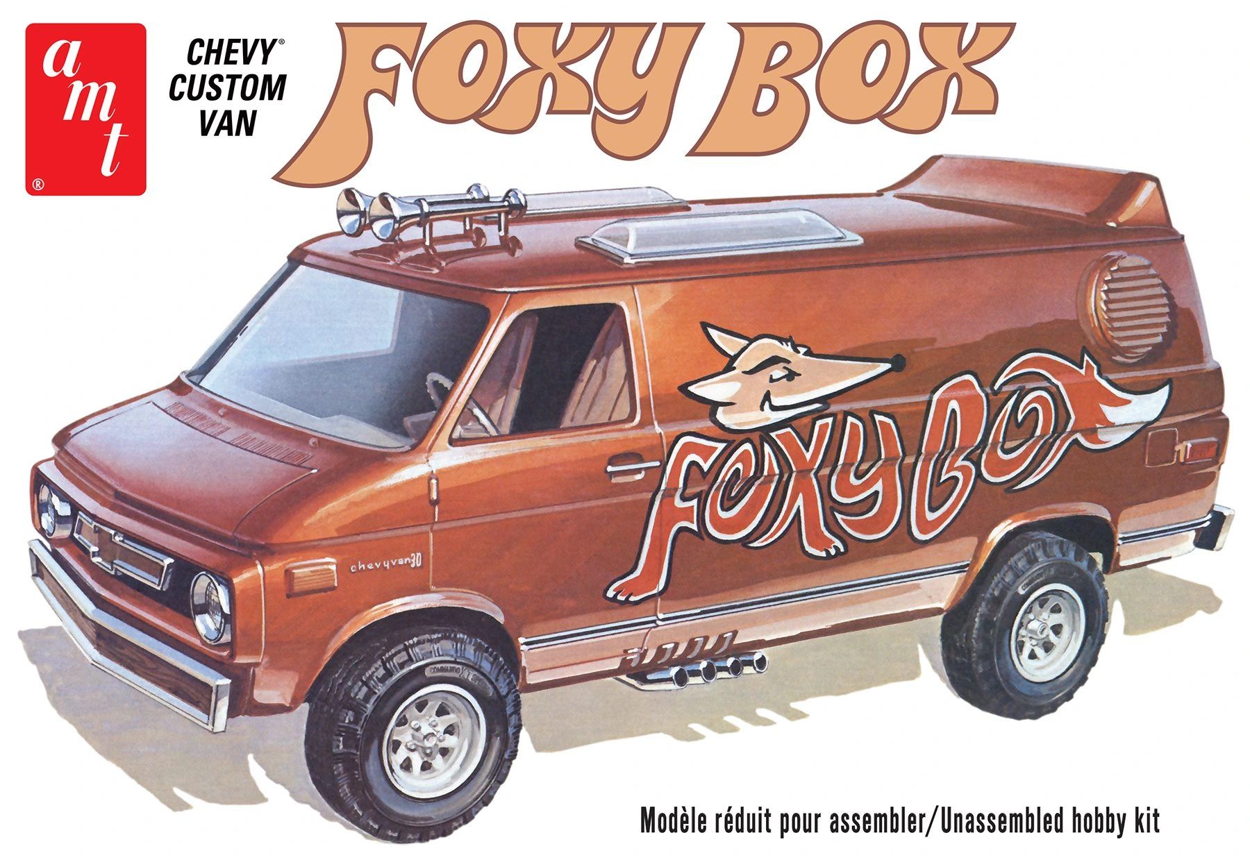 1975 Chevy Van Foxy Box 1/25 1/25 Kit de montar AMT 1265