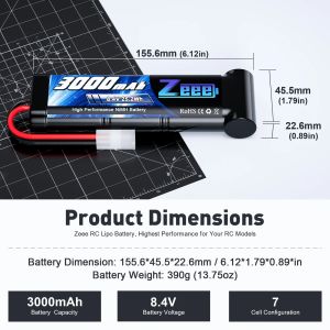 Bateria NiMh 8.4v-3000mah Automodelismo Zeee Power Traxxas, Kyosho, Himoto
