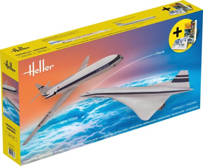 Caravelle e Concorde 1/100 Kit De Montar Heller 50333