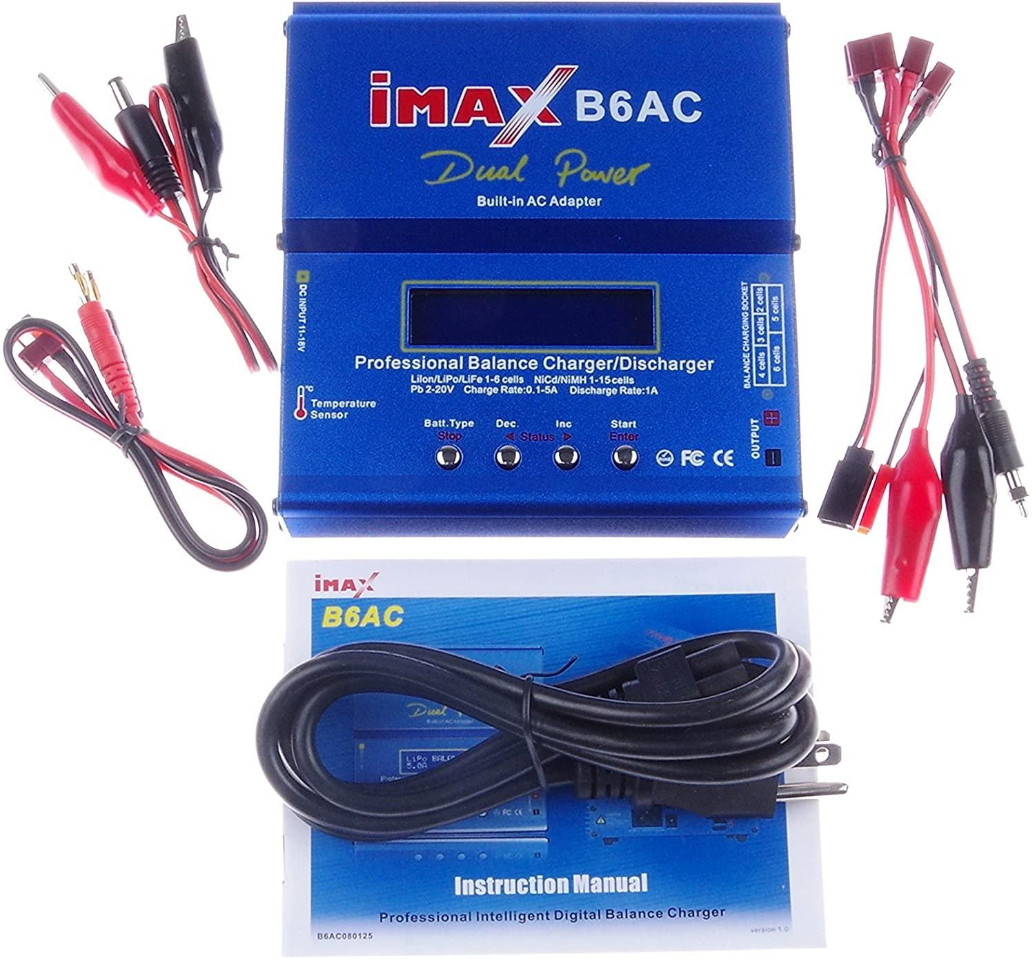 Carregador Imax B6Ac 80W 7A C/fonte Embutida 110/220V E 12V Só para lipo e life