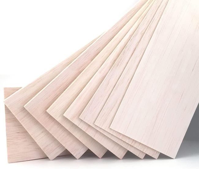 Chapa de Madeira Balsa 1.5mm X 10cm x 50cm lote com 6 unidades