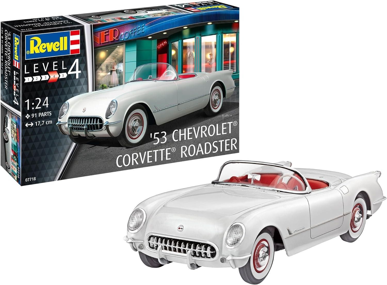 Chevrolet Corvette Roadster 1953 1/24 Kit Para Montar Revell 07718
