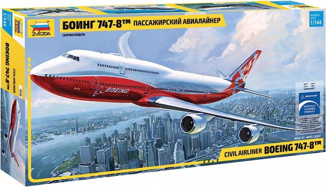 Civil airliner Boeing 747-8 Demonstrator - 1/144 Kit ZVEZDA 7010