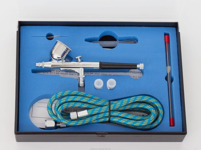 Conjunto Aerógrafo Dupla Ação 3 Agulhas Fengda BD-130K