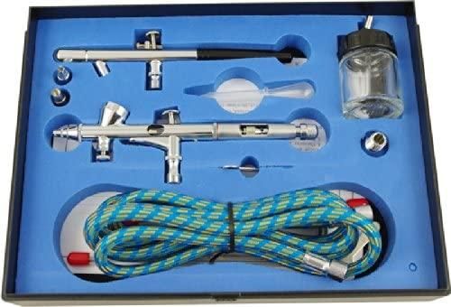 Conjunto com 2 Aerógrafos Fengda BD-280K com bicos de 0,25 e 0,30mm
