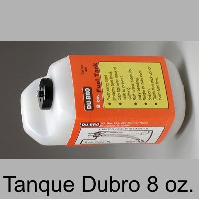 DUBRO 408 Tanque combustível uso em GLOW de 8 Oz. (240ml)