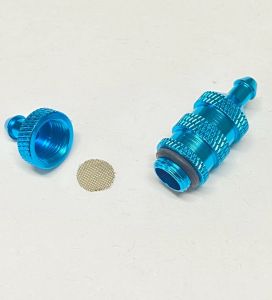 Filtro de combustível em alumínio azul para RC