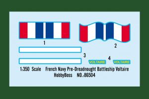 French Navy Pre-Dreadnought Battleship Voltaire 1/350 Kit Hobby Boss 86504