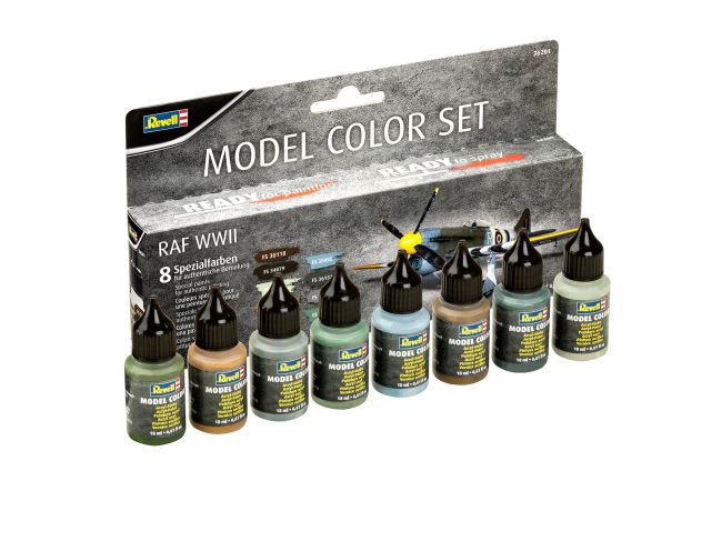 Kit 8 Tintas Cor de Aviões da Segunda Guerra Mundial Acrílica Revell 36201