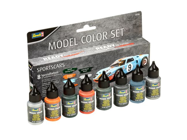 Kit 8 Tintas Cor De Carro Esportivo Acrílica Revell 36202