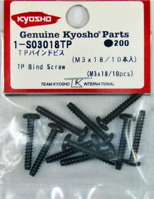 Kyosho 1-S33018TP Parafuso de cabeça chata  3x18  10pç