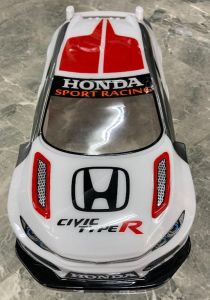 LHP 1061B Bolha Civic Type R escala 1/10 de 190mm verm-brca-cnz - PINTADA 