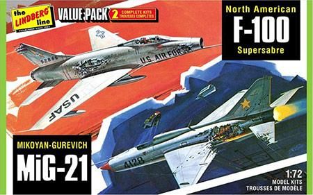 Vietnan Era Fighters - F-100 E Mig 21 - 1/72 Lindberg Hl432