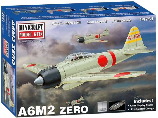 Minicraft 14751 Mitsubishi A6M2 ZERO com canopy pré-pintado - 1/144