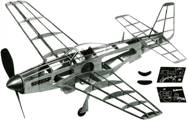 P-51D Mustang 1/25 Kit De Madeira Para Montar Guillow S 905
