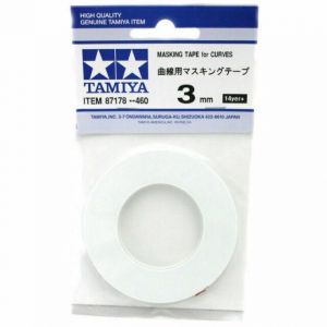 Tamiya 87178 Masking Tape Curve Fita Semi-Adesiva para Máscara de Pintura - Delineamento De Curvas - 3mm 