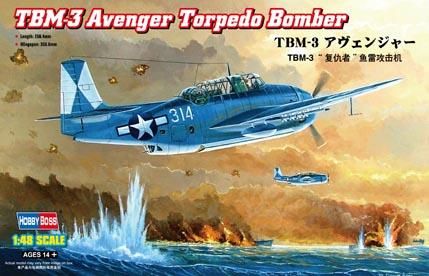 TBM-3 Avenger Torpedo Bomber 1/48 Kit de montar Hobby Boss 80325