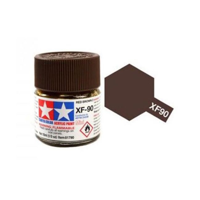 Tinta Acrilica XF-90 Red Brown 10ml Tamiya 81790