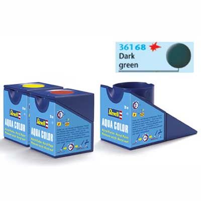 Tinta Revell 36168 Aqua Color - Dark Green Mat Raf - 18ml