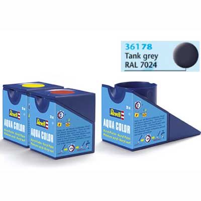 Tinta Revell 36178 Aqua Color -Tank Grey Mat Ral 7024 - 18ml