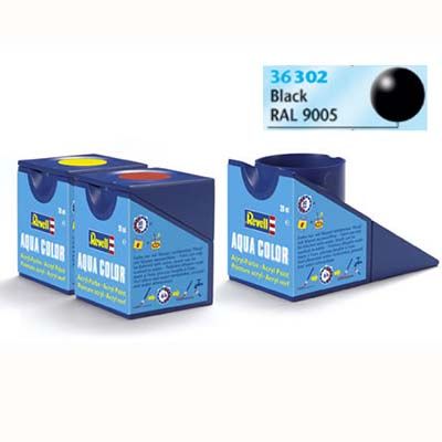 Tinta Revell 36302 Aqua Color -  Black Silk ( Semi Fosca ) - 18ml