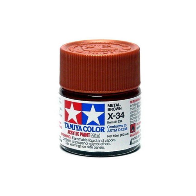 Tinta Tamiya Acrílica X-34 Metallic Brown 1/3 Oz - 10ml