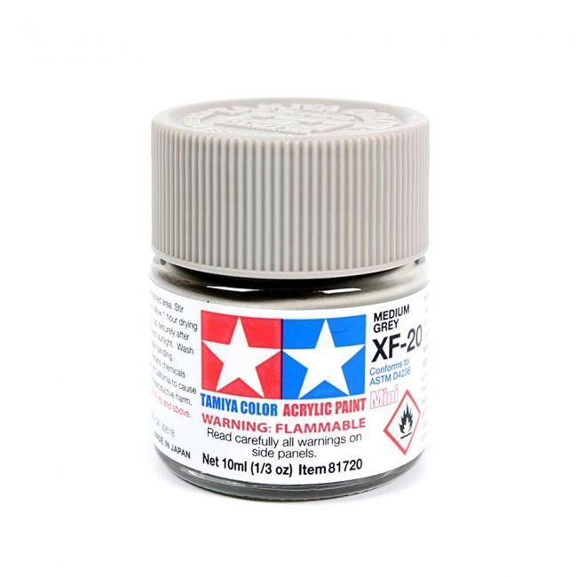 Tinta Tamiya Acrílica XF-20 Flat Medium Gray 1/3 Oz - 10ml