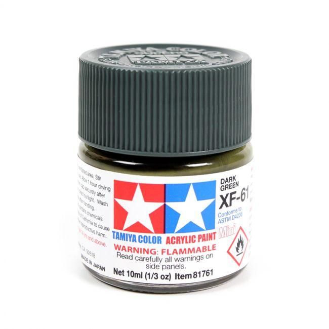 Tinta Tamiya Acrílica Xf-61 Dark Green 1/3 Oz - 10ml