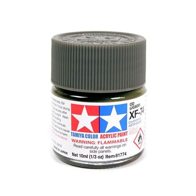 Tinta Tamiya Acrí­lica XF-74 Flat Olive Drab 1/3 Oz - 10ml