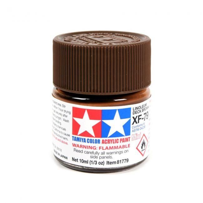 Tinta Tamiya Acrí­lica  XF-79 Flat Deck Brown 1/3 Oz - 10ml