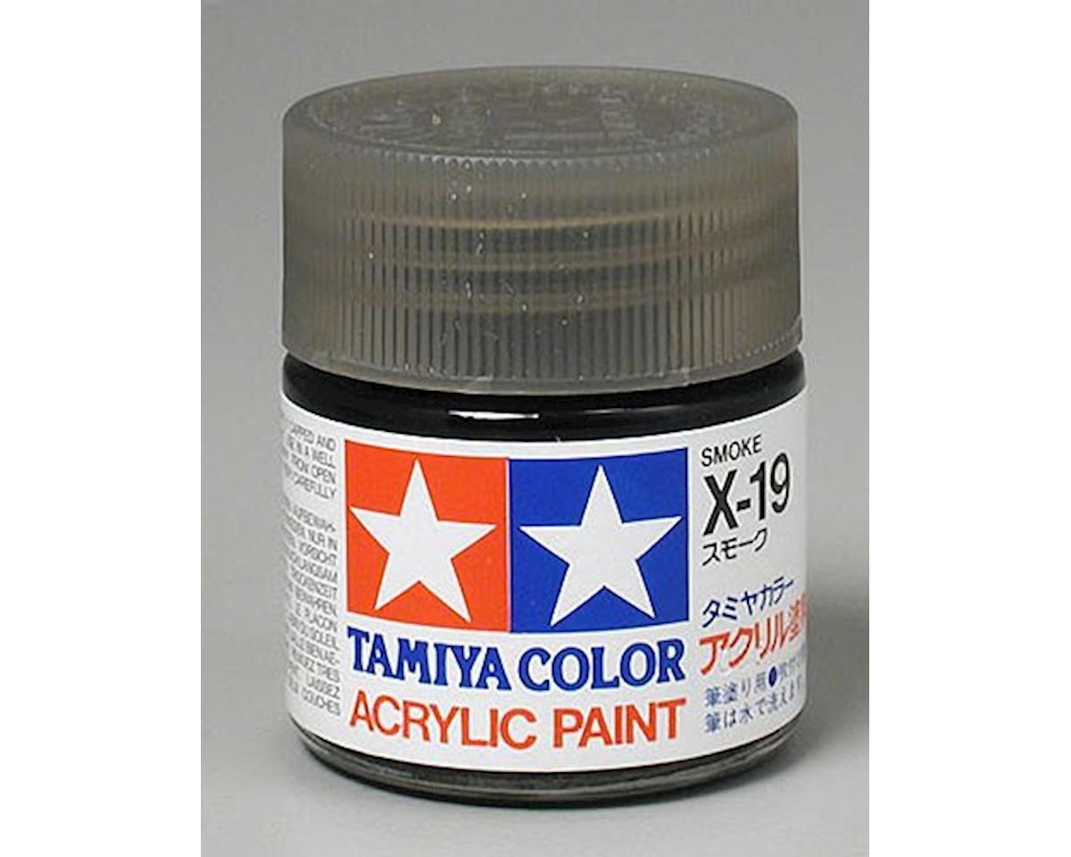 Tinta Tamiya Acrílica X-19 Preto Transparente 23ml Fumaça (Smoke) 81019