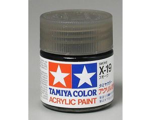Tinta Tamiya Acrílica X-19 Preto Transparente 23ml Fumaça (Smoke) 81019