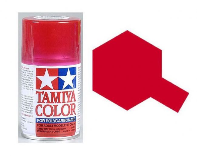Tinta Tamiya Spray PS- 37 Translucent Red  (Vermelho Translucido) 100ml PS-37