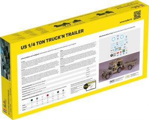 US 1/4 Ton Truck & Trailer - 1/35 Kit Para Montar Heller 57105
