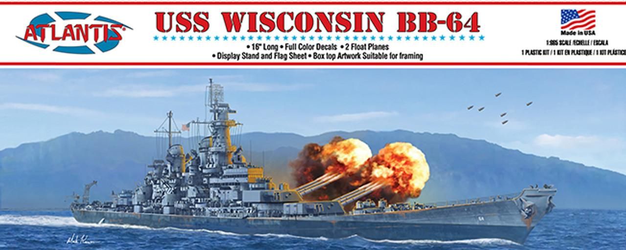 USS Wisconsin BB-64 Encouraçado 1/665 Kit Atlantis 3006
