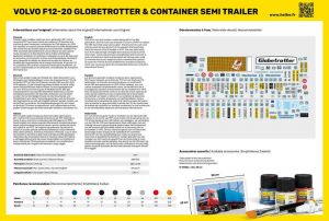 Volvo F12-20 Globetrotter & Container semi trailer - 1/32  Kit Heller 81702