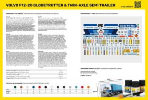 Volvo F12-20 Globetrotter & Twin-Axle Semi trailer 1/32 Kit Heller 81703