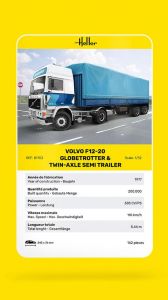 Volvo F12-20 Globetrotter & Twin-Axle Semi trailer 1/32 Kit Heller 81703